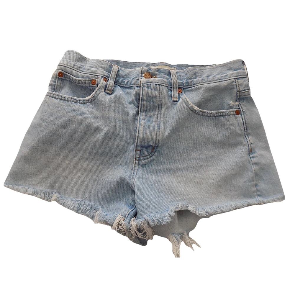 Madewell cutoff relaxed denim shorts button fly size 26